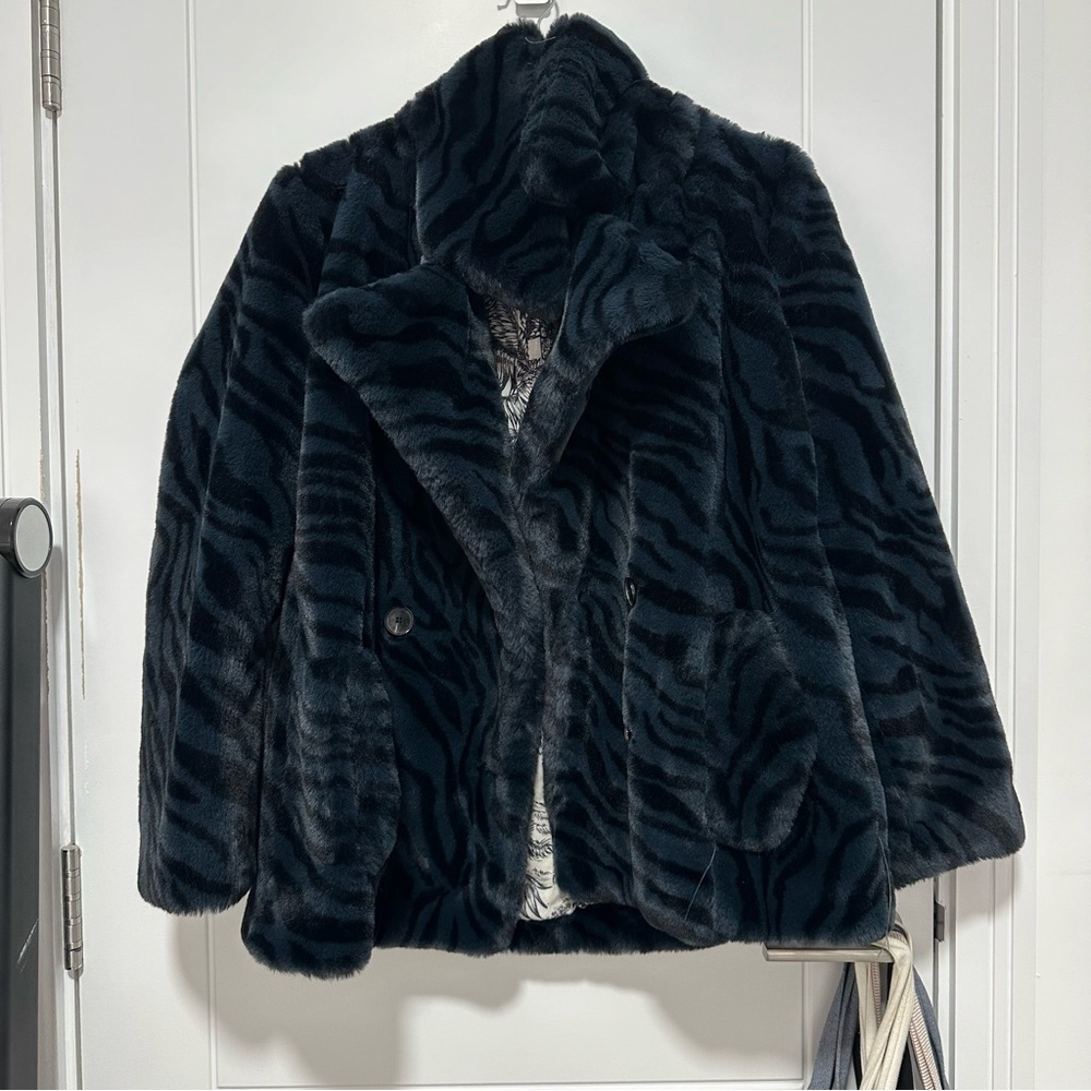 Zadig Voltaire Special Edition fur coat in navy
